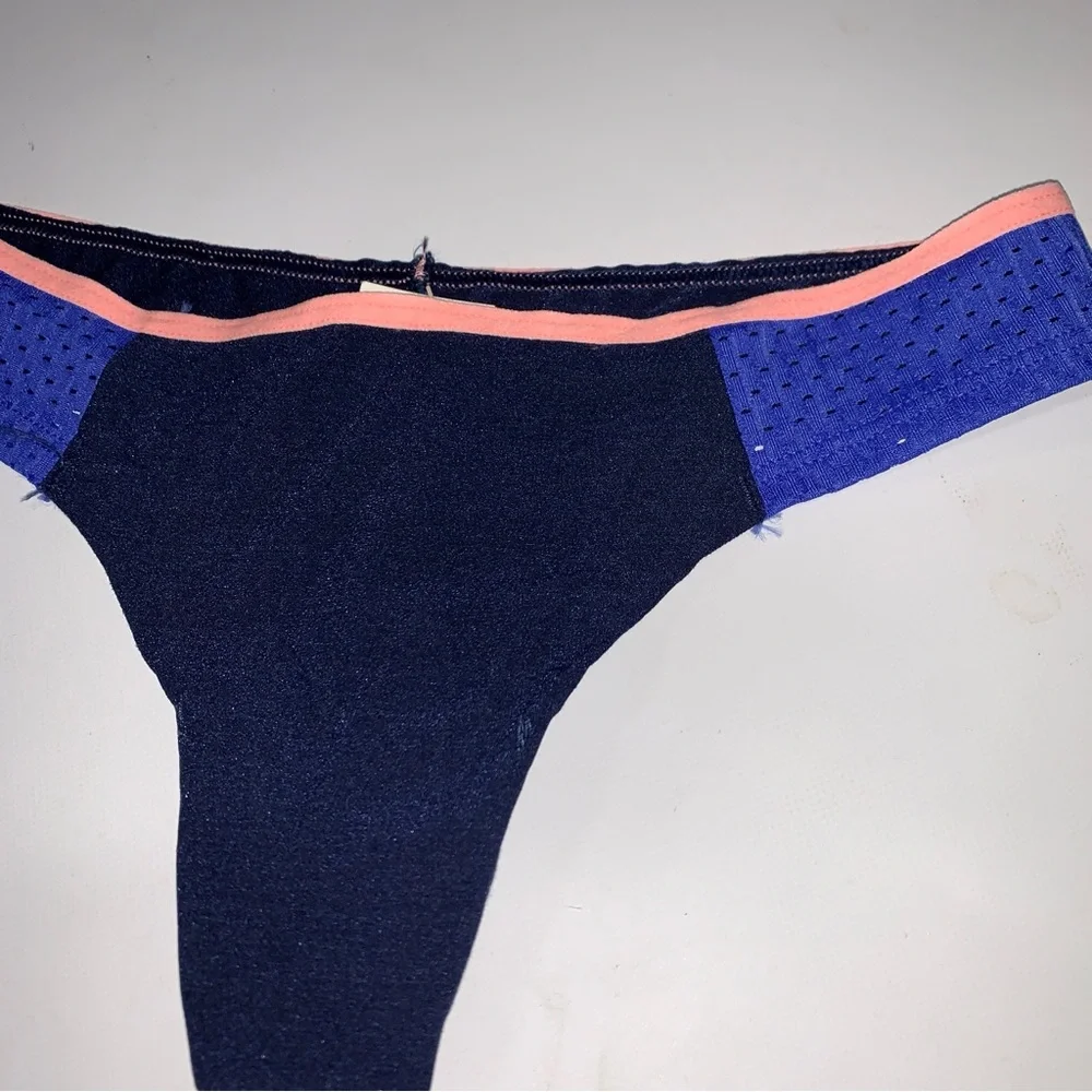 Victoria's Secret PINK Blue and Pink Thong Underwear Panties‎ P043 XS